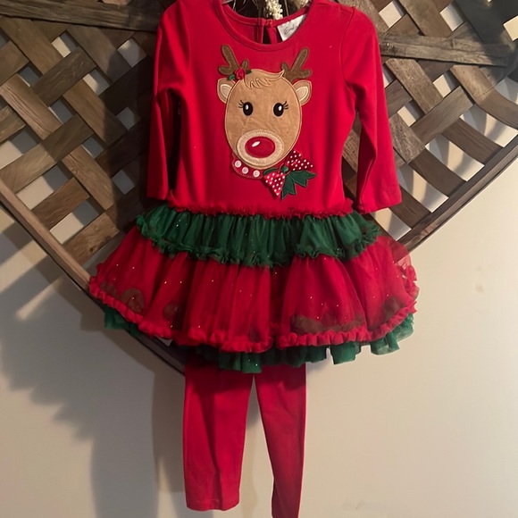 Emily Rose Other - Emily Rose 2Pc Pant Set Reindeer Design Little Girls Size 2T
